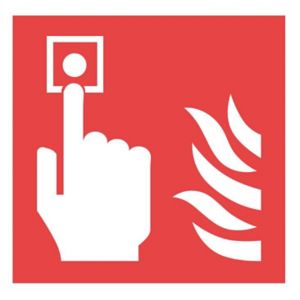 Image of Fire alarm symbol Safety sign (H)100mm (W)100mm