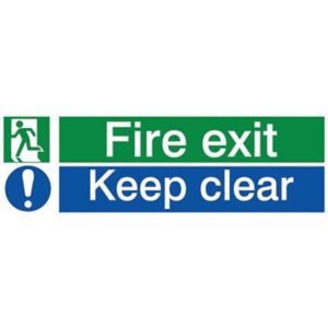 Image of Fire exit keep clear Fire information sign (H)80mm (W)250mm