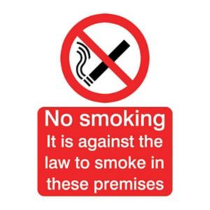 Image of Against the law smoking Self-adhesive labels (H)200mm (W)150mm