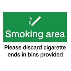 Image of Smoking area Self-adhesive labels (H)200mm (W)150mm