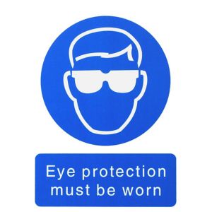 Image of Eye protection must be worn Self-adhesive labels (H)200mm (W)150mm