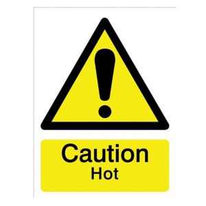 Image of Caution hot Self-adhesive labels (H)200mm (W)150mm