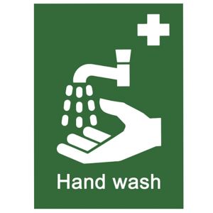 Image of Wash hands Self-adhesive labels (H)200mm (W)150mm