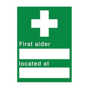 Image of First aider located Self-adhesive labels (H)200mm (W)150mm
