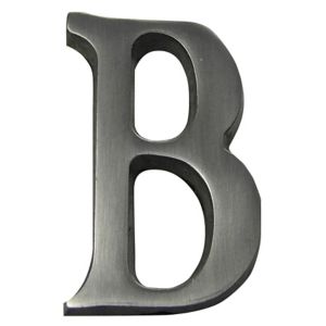 Image of The House Nameplate Company Brushed Silver effect Aluminium Self-adhesive House letter B (H)40mm (W)25mm