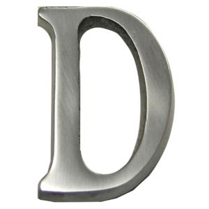 Image of The House Nameplate Company Brushed Silver effect Aluminium Self-adhesive House letter D (H)40mm (W)25mm