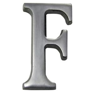 Image of The House Nameplate Company Brushed Silver effect Aluminium Self-adhesive House letter F (H)40mm (W)25mm