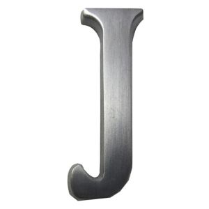 Image of The House Nameplate Company Brushed Silver effect Aluminium Self-adhesive House letter J (H)40mm (W)25mm
