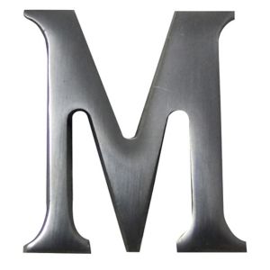 Image of The House Nameplate Company Brushed Silver effect Aluminium Self-adhesive House letter M (H)40mm (W)25mm