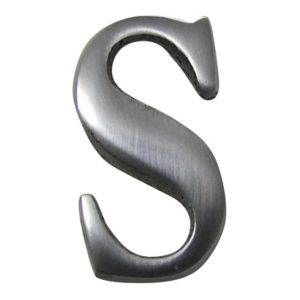 Image of The House Nameplate Company Brushed Silver effect Aluminium Self-adhesive House letter S (H)40mm (W)25mm