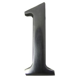 Image of The House Nameplate Company Brushed Silver effect Aluminium Self-adhesive House number 1 (H)40mm (W)25mm