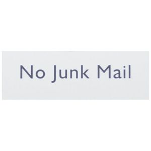 Image of No junk mail Self-adhesive labels (H)50mm (W)150mm