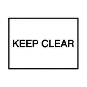 Image of Keep clear Self-adhesive labels (H)150mm (W)200mm