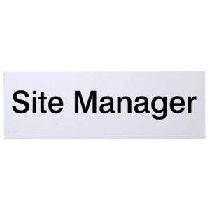 Image of Site manager Site safety sign (H)100mm(W)250mm