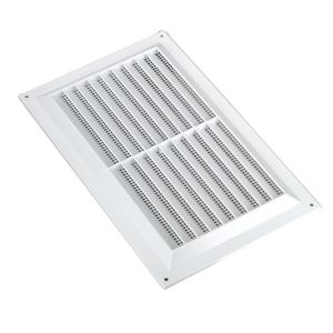 Image of Manrose White Rectangular Fixed louvre vent & Fly screen (H)152mm (W)229mm