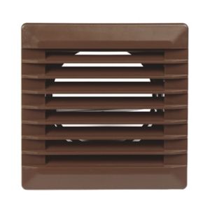 Image of Manrose Brown Square Fixed louvre vent (H)110mm (W)110mm