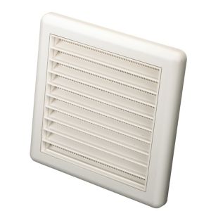 Image of Manrose White Square Fixed louvre vent (H)140mm (W)140mm
