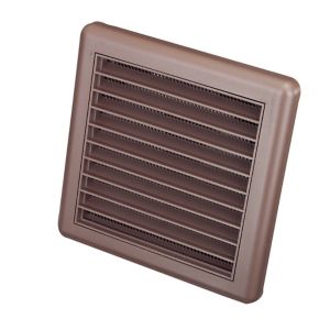 Image of Manrose Brown Square Fixed louvre vent (H)140mm (W)140mm