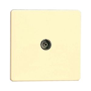 Image of Varilight Flat White chocolate Single Coaxial socket