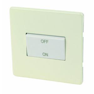 Image of Varilight 10A Gloss cream Single Fan isolator Switch