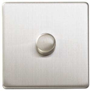 Image of Varilight 2 way Single Silver effect Dimmer switch