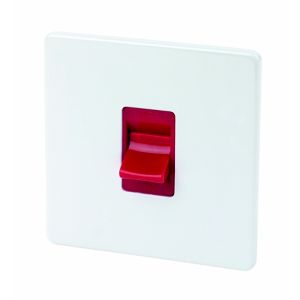 Image of Varilight 45A Gloss white Cooker Switch