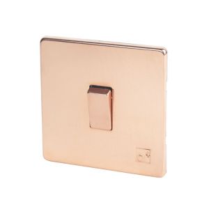 Image of Varilight 10A 2 way Polished copper effect Single Light Switch