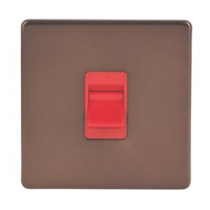 Image of Varilight 45A Gloss brown Cooker Switch