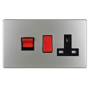 Image of Varilight 45A 1 way White Cooker panel Switch
