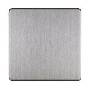 Image of Varilight Brushed steel effect Single Blanking plate