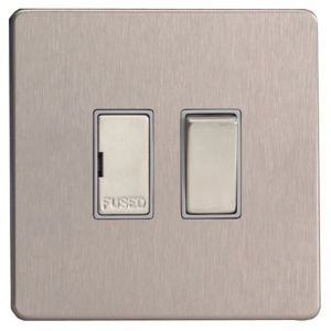 Image of Varilight 13A Brushed Steel effect Switched Fused connection unit