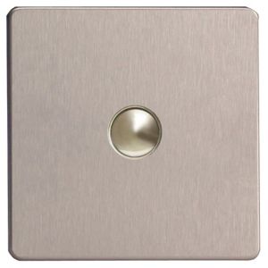 Image of Varilight 6A 2 way Brushed silver effect Single Push light Switch