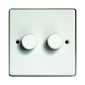 Image of Varilight 2 way Double White Dimmer switch