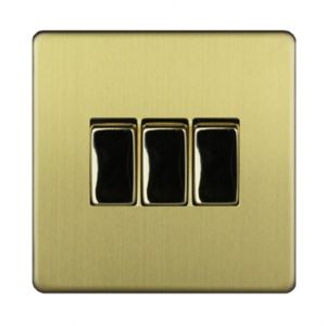 Image of Varilight 10A 2 way Brass effect Single Switch
