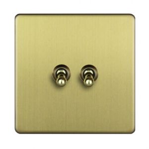 Image of Varilight 10A 2 way Brass effect Single Toggle Switch