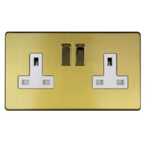 Image of Varilight 13A Double Switched Plug socket