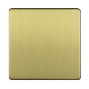 Image of Varilight Brushed brass effect Single Blanking plate