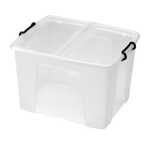 Image of Clear 65L Plastic Foldable Storage box