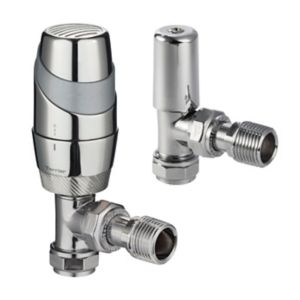 Image of Terrier Decor Chrome-plated Angled Thermostatic Radiator valve