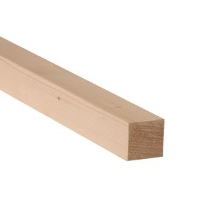 Image of Smooth Planed Square edge Spruce Timber (L)1.8m (W)34mm (T)34mm Pack of 12