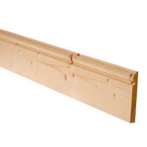 Image of Smooth Pine Torus Skirting board (L)2.4m (W)119mm (T)15mm Pack of 4