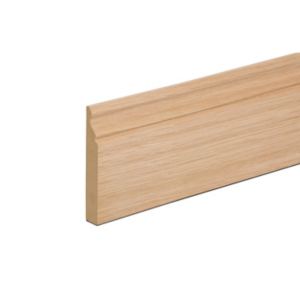 Image of MDF Oak veneer Ogee Skirting board (L)2.4m (W)119mm (T)18mm Pack of 4