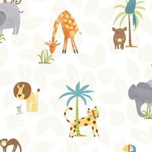 Image of Holden Décor Multicolour Jungle animals Smooth Wallpaper
