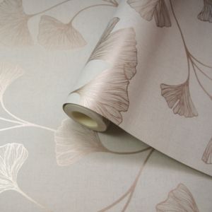 Image of Holden Décor Statement Haruna Grey Floral Metallic effect Smooth Wallpaper