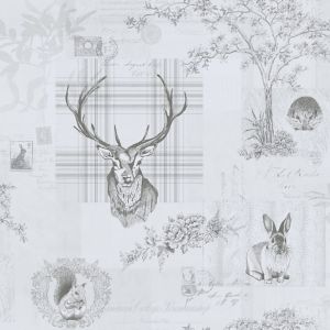 Image of Holden Décor K2 Grey Animals Smooth Wallpaper