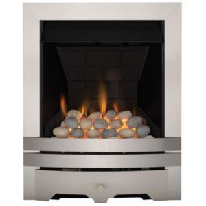 Image of Focal Point Lulworth multi flue Brushed stainless steel effect Gas Fire