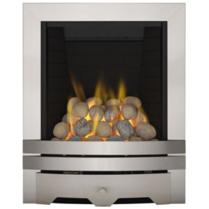 Image of Focal Point Lulworth full depth Brushed stainless steel effect Gas Fire