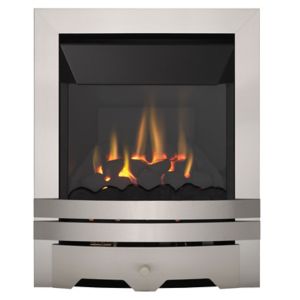 Image of Focal Point Lulworth high efficiency Brushed stainless steel effect Gas Fire