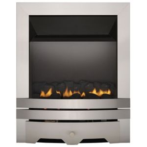 Image of Focal Point Lulworth flue less Brushed stainless steel effect Gas Fire