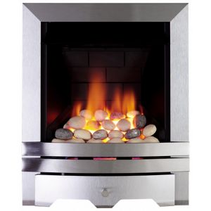 Image of Focal Point Lulworth Brushed stainless steel effect Gas Fire